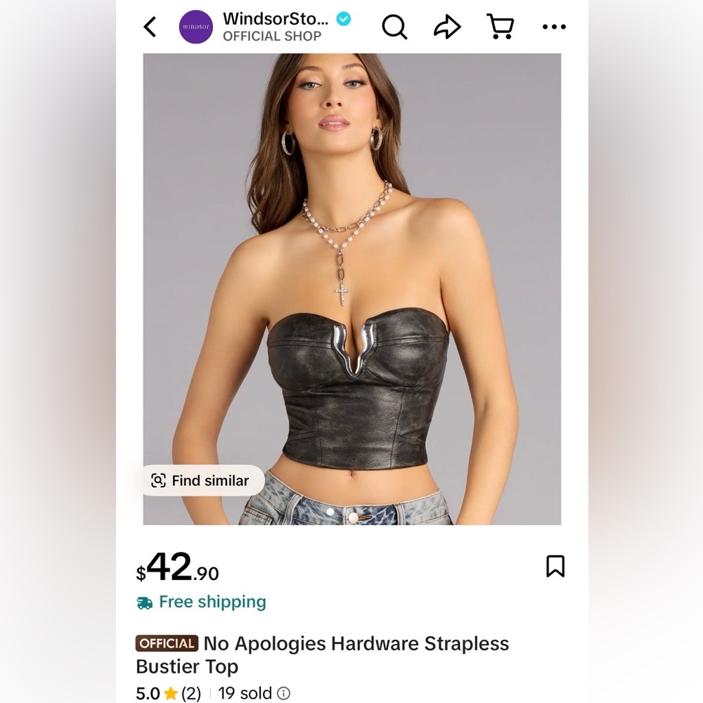 Windsor Corset Top in Black “Leather”